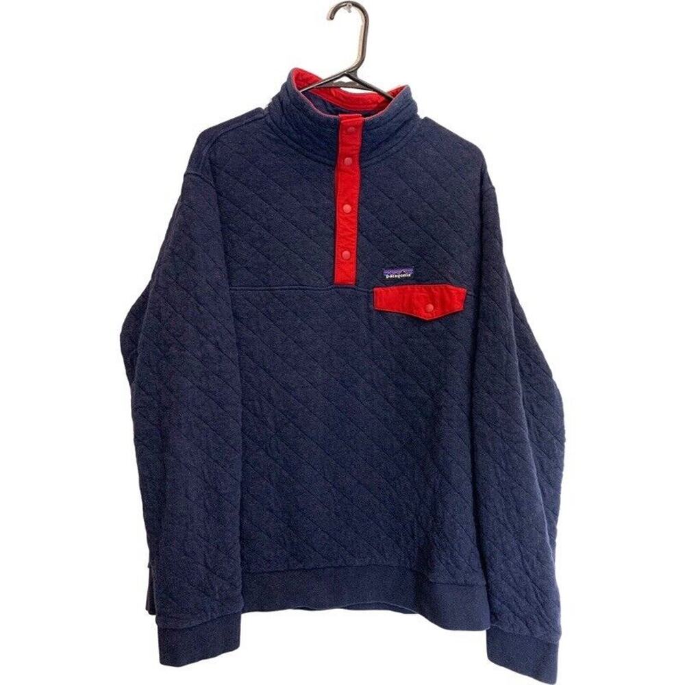 Patagonia Organic Cotton Large Quilted Synchilla Pull-over, Mens, Worn Wear